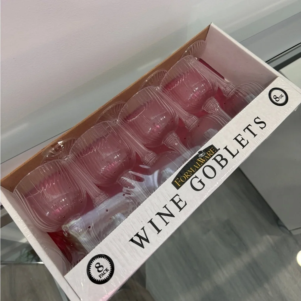 Formal Ware Plastic (8) Wine Goblets and (16) Coffee Cups